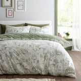 Woodland Toile Green Polycotton Duvet Cover Set