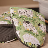 Ulster Weavers Woolly Sheep Cosy Microwave Mitts Pair - Woolly Sheep Microwave Mitts Pair In Green 3