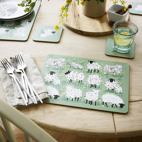 Ulster Weavers Woolly Sheep Cosy Placemat 4 Pack - Woolly Sheep Placemat 4 Pack In Green 2