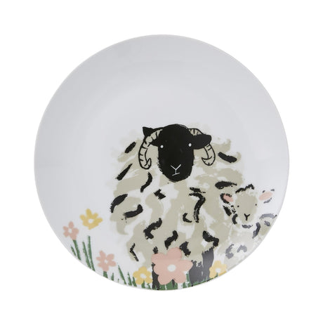 Ulster Weavers Woolly Sheep Cosy Porcelain Side Plate - Woolly Sheep Porcelain Side Plate In White 2