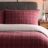 Wynn Flannelette Brushed Cotton Duvet Cover Set - Burgundy - Wynn Duvet Cover Set In Burgundy 2
