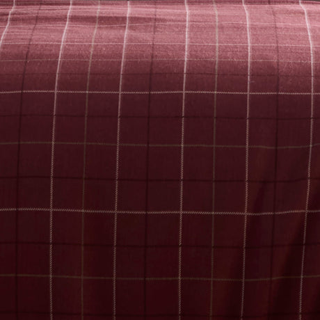 Wynn Flannelette Brushed Cotton Duvet Cover Set - Burgundy - Wynn Duvet Cover Set In Burgundy 3