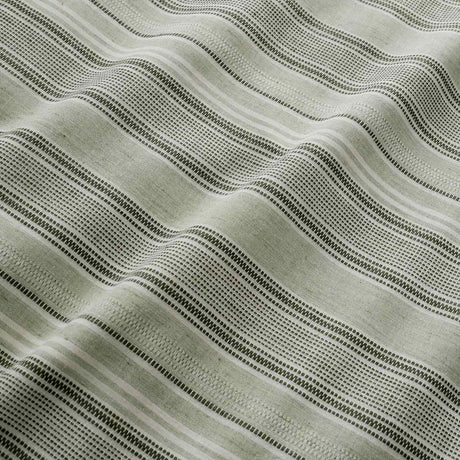 Yarn Dyed Woven 100% Cotton Duvet Cover Set - Green - Yarn Dyed Woven Wide Stripe Duvet Cover Set In Green 3