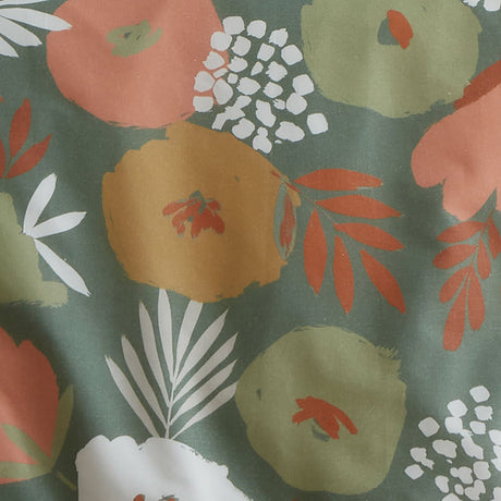 Yasmin Floral Polycotton Duvet Cover Set - Green - Yasmin Duvet Cover Set In Green 4