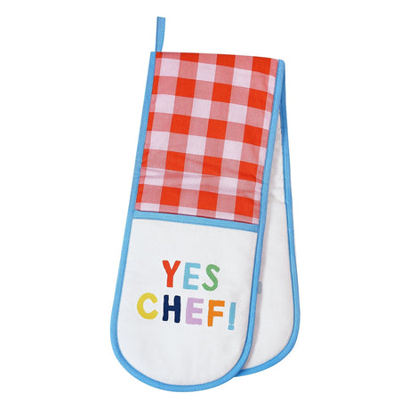 Ulster Weavers Yes Chef 100% Cotton Kitchen Textiles & Accessories - Yes Chef Double Oven Glove In Multicolour 1