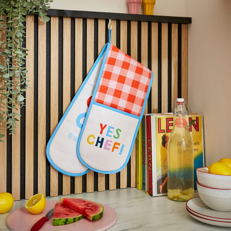 Ulster Weavers Yes Chef 100% Cotton Kitchen Textiles & Accessories - Yes Chef Double Oven Glove In Multicolour 2