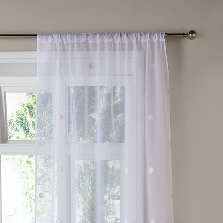 Zara Beige Sheer Voile Curtain Panel - Zara Voile Panel In White 2