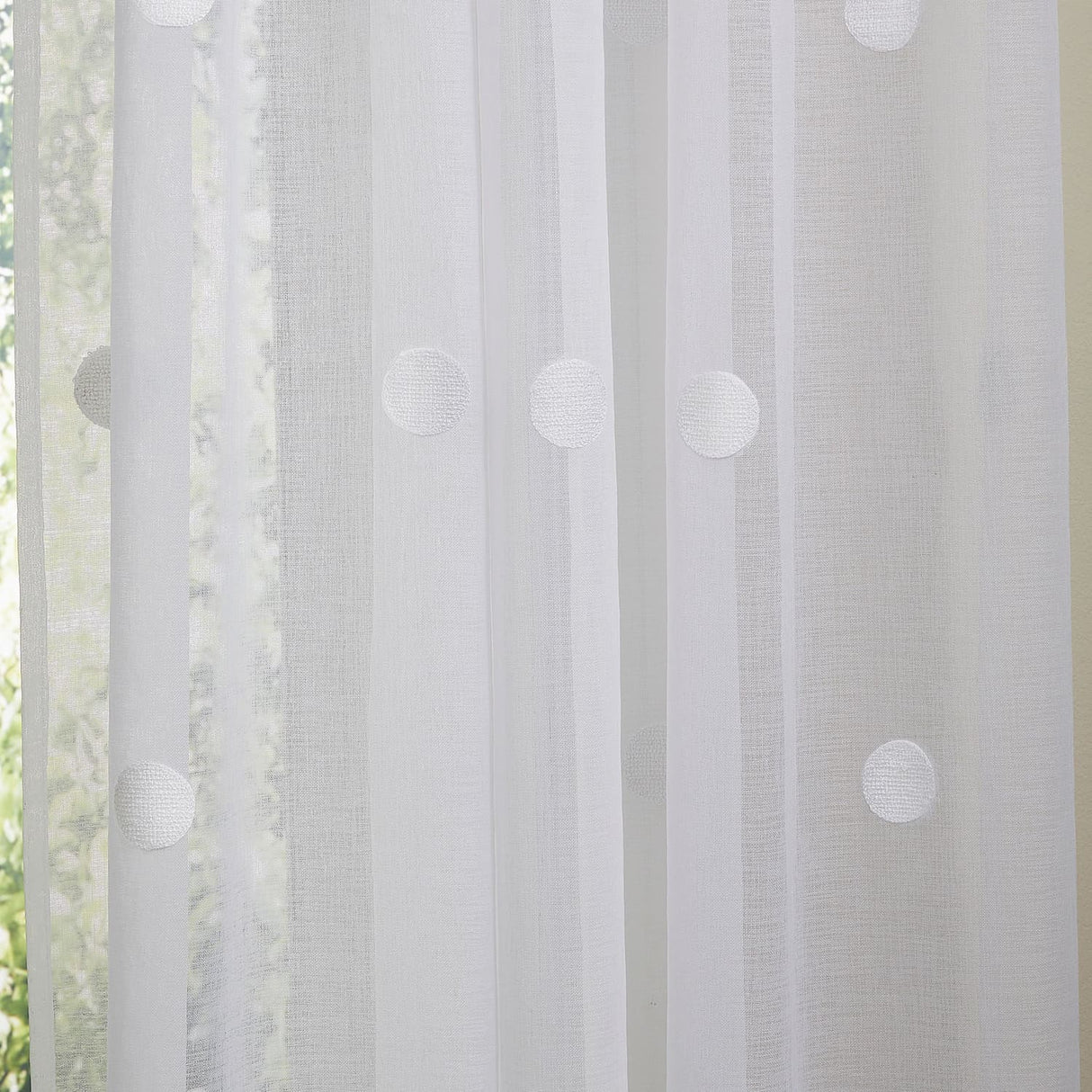 Zara Beige Sheer Voile Curtain Panel - Zara Voile Panel In White 3