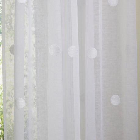 Zara Beige Sheer Voile Curtain Panel - Zara Voile Panel In White 3
