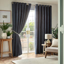 Chenille Blackout Lined Eyelet Curtains by Alan Symonds