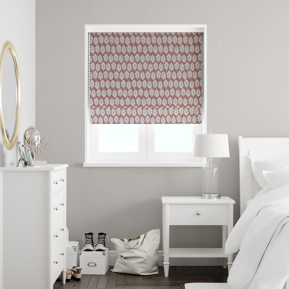 Oak Leaf Paprika Made To Measure Roman Blind by Style Furnishings