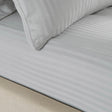 Catherine Lansfield 300 Thread Count Satin Stripe 30cm Deep Fitted Sheet - Grey