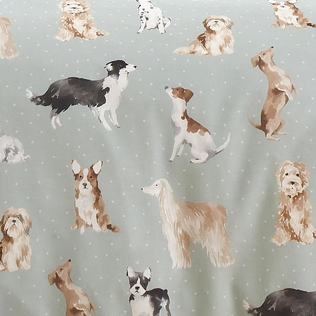 Cute Dogs Duvet Cover Set Duck Egg