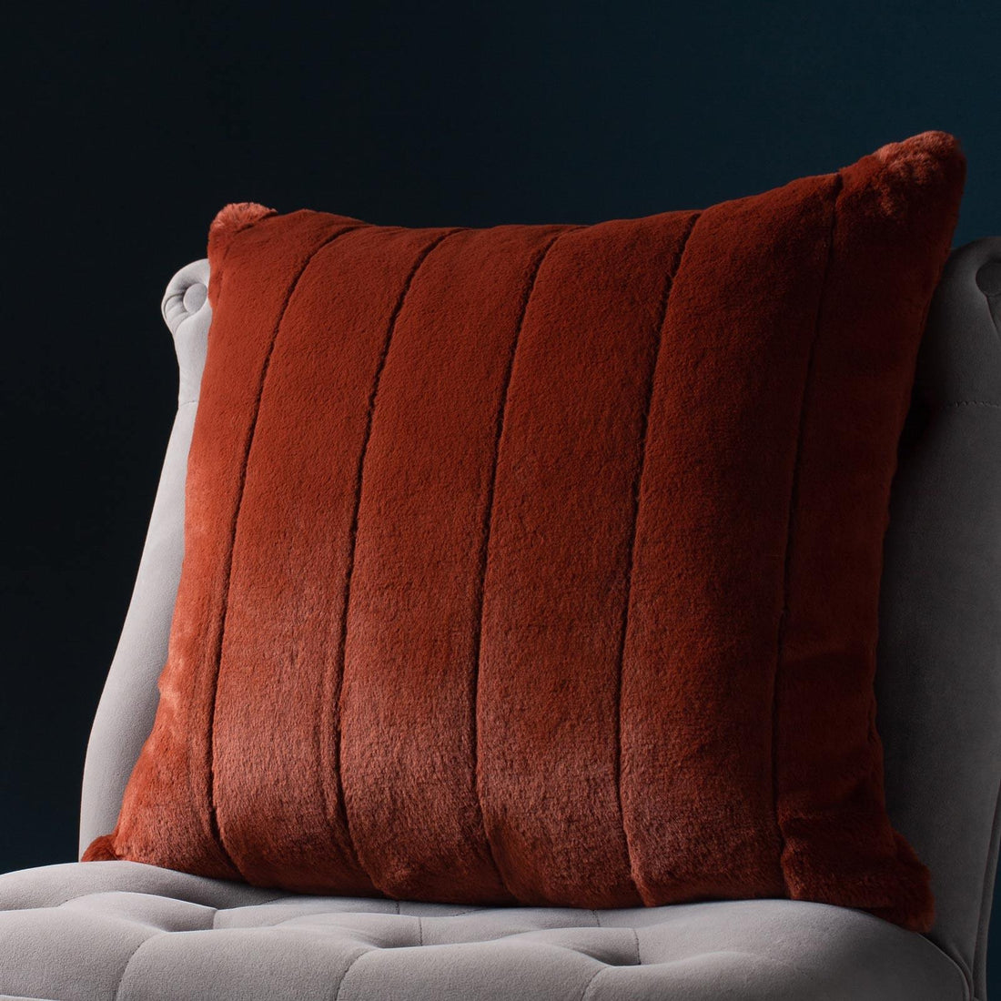 Empress Faux Fur Velvet Rust Cushion Cover Collection
