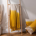 Mizu Dip Dye Fringed Cotton Throw 130cm x 170cm by furn.