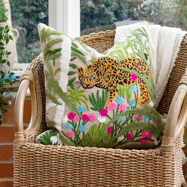 Sulta Embroidered Tiger Cushion Cover