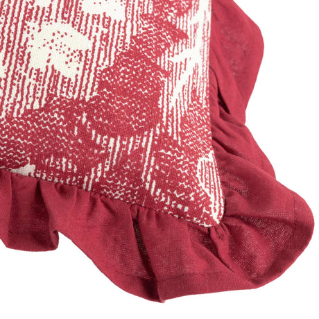 Kirkton Floral Pleat Fringe Cushion Cover 20" x 20" by Paoletti