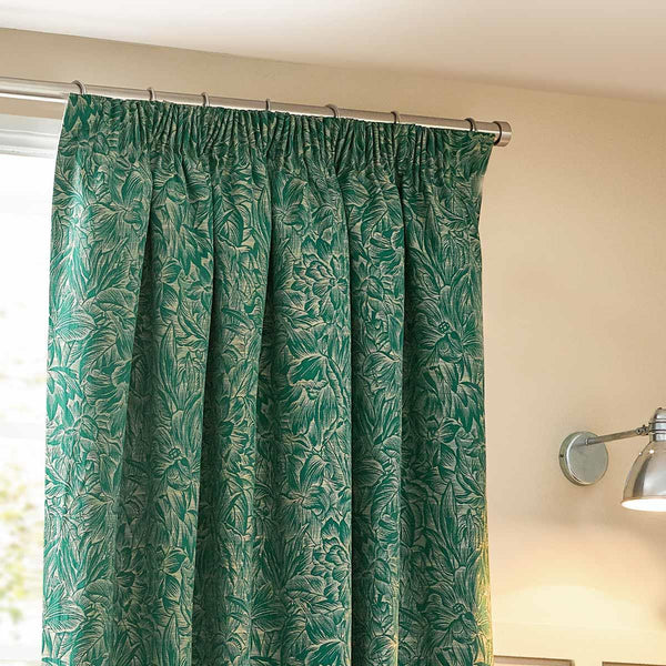 Grantley Jacquard Tape Top Curtains Emerald