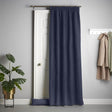 Velvet Chenille Tape Top Door Curtain - Navy