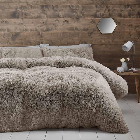 Catherine Lansfield Cuddly Soft and Cosy Duvet Cover Set - Natural