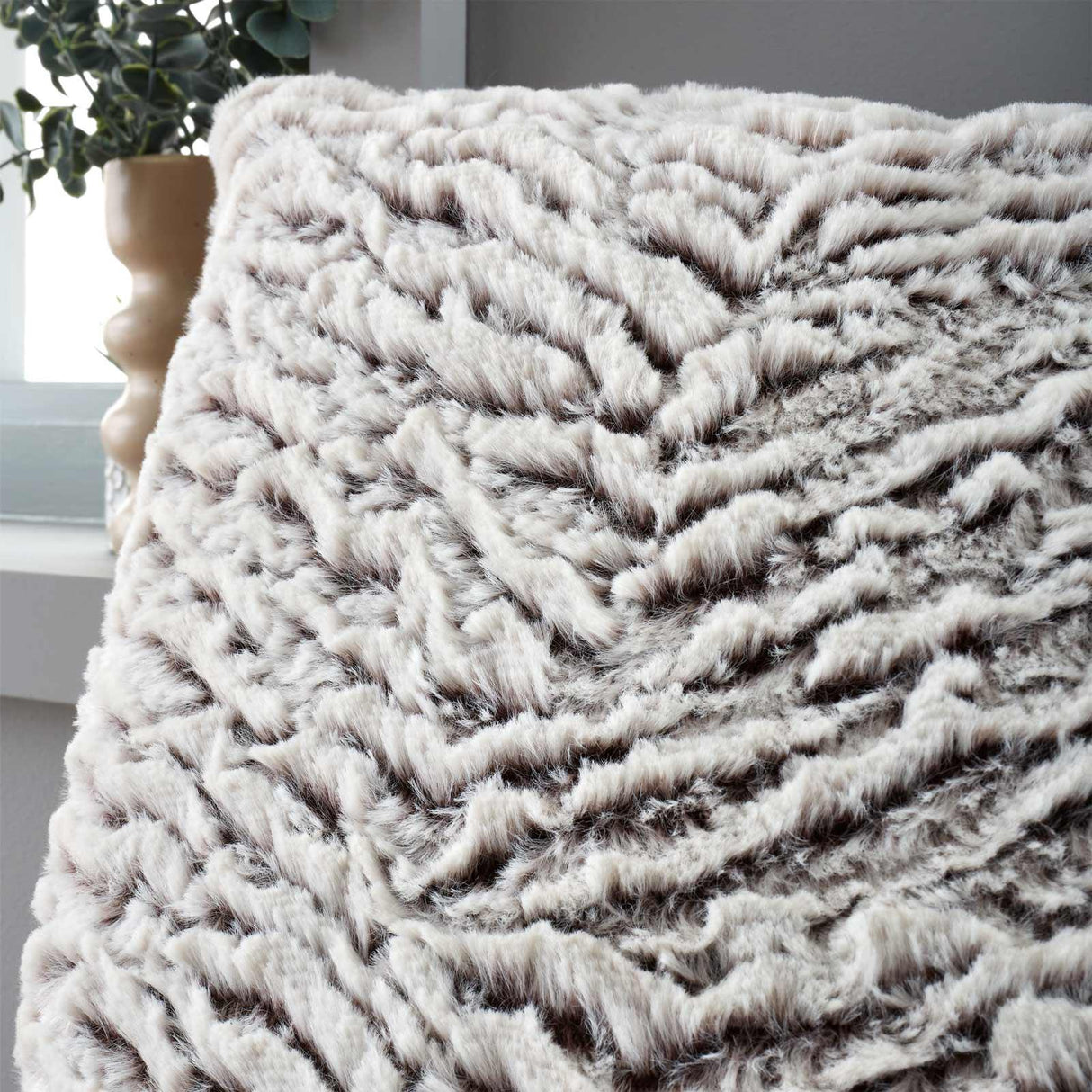 Wolf Faux Fur Cushion by Catherine Lansfield