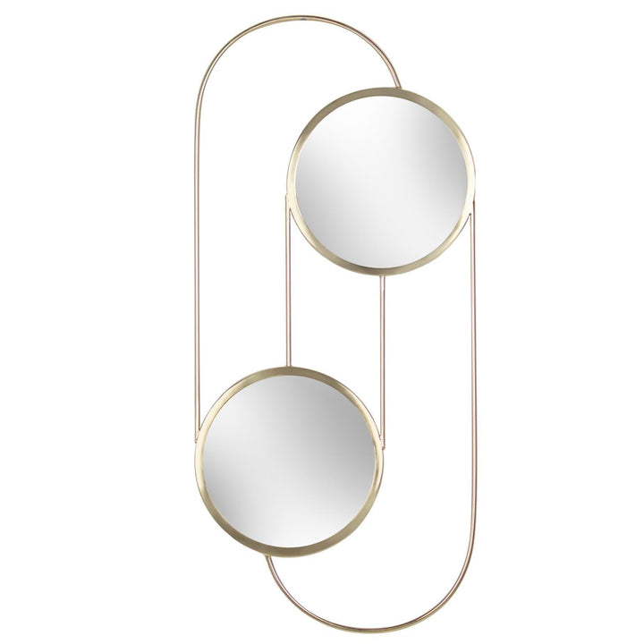 Abstract Double Circular Wall Mirror Brass - Ideal