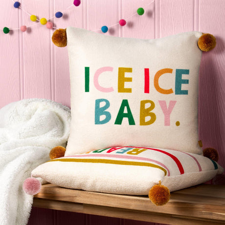 Pom Poms Ice Ice Baby Cushion Cover by furn.