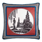 Laurence Llewelyn-Bowen Arcadia Red Scene Print Filled Cushion 2