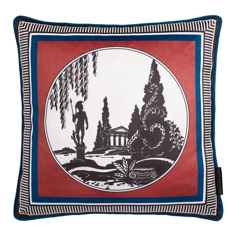 Laurence Llewelyn-Bowen Arcadia Red Scene Print Filled Cushion 2