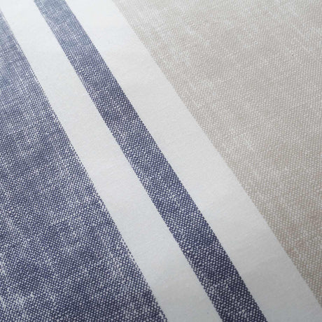 Textured Banded Stripe Blue Duvet Cover Set