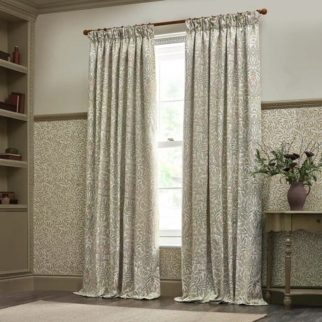 Acorn Stone / Sage Thermal Dimout Pencil Pleat Curtains - additional product view 5
