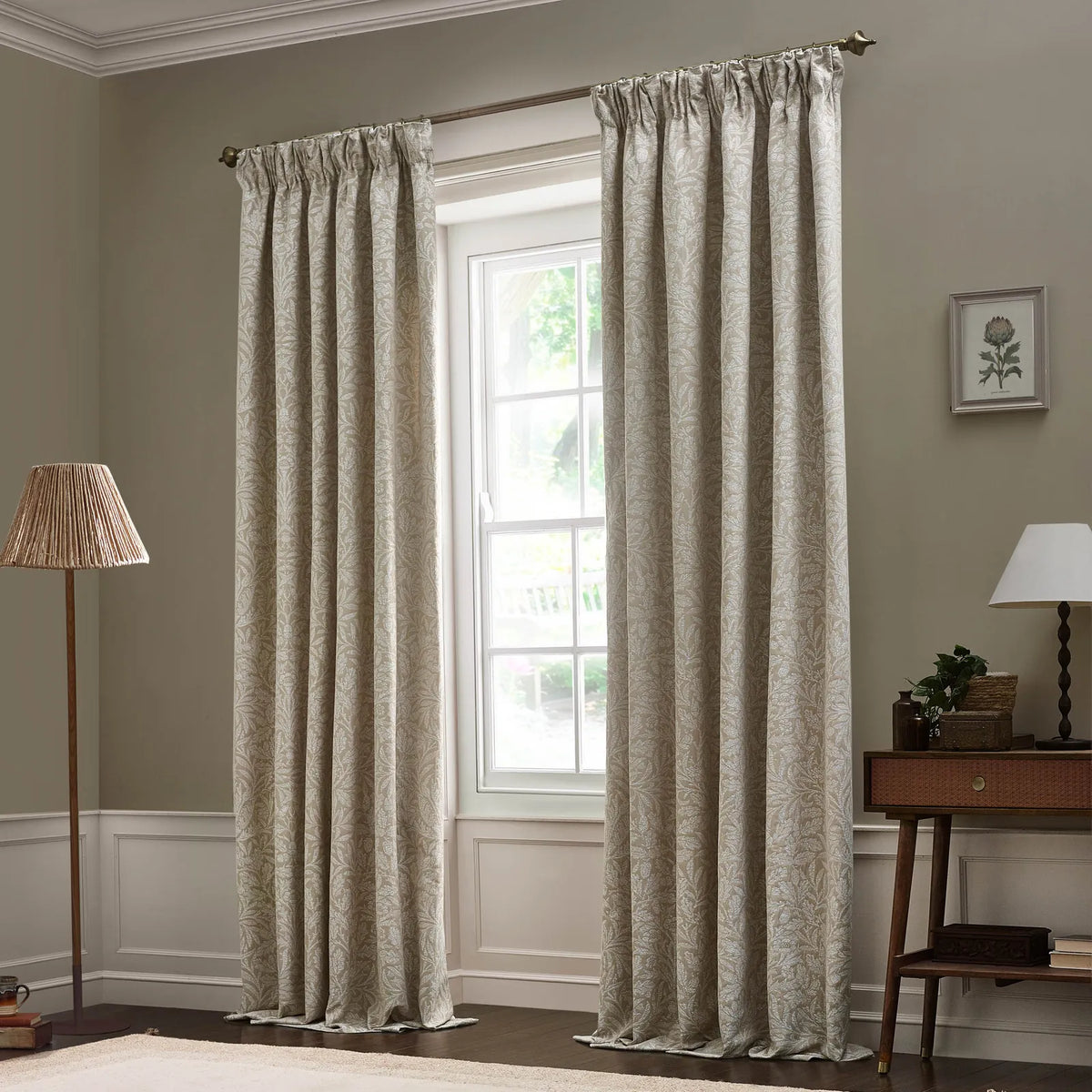 Acorn Tonal Linen Thermal Dimout Pencil Pleat Curtains - additional product view 6