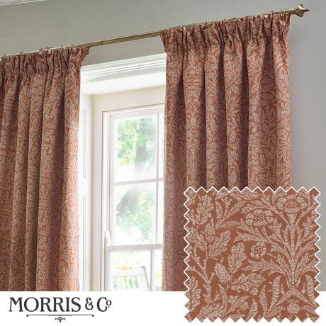 Acorn Tonal Brick Thermal Dimout Pencil Pleat Curtains - additional product view 1