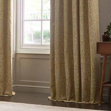 Acorn Tonal Saffron Thermal Dimout Pencil Pleat Curtains - additional product view 3