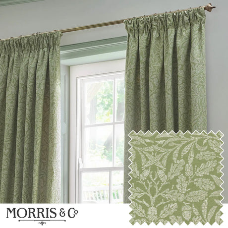 Acorn Tonal Sage Thermal Dimout Pencil Pleat Curtains - additional product view 1