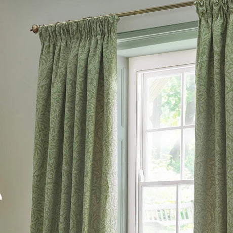 Acorn Tonal Sage Thermal Dimout Pencil Pleat Curtains - additional product view 2