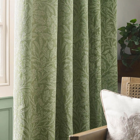 Acorn Tonal Sage Thermal Dimout Pencil Pleat Curtains - additional product view 4