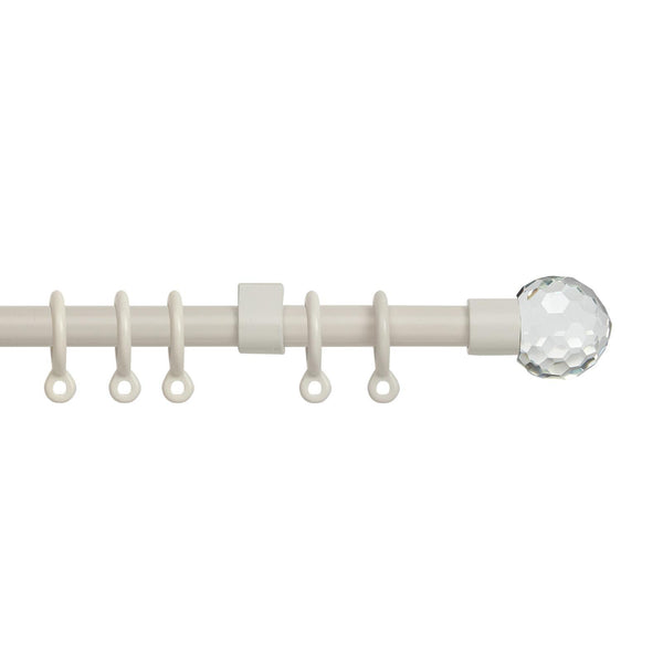 Acrylic Ball Extendable Curtain Pole Cream - Ideal