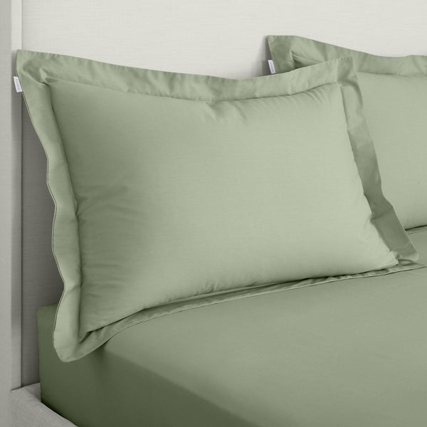 200TC Cotton Percale Oxford Pillowcases Sage