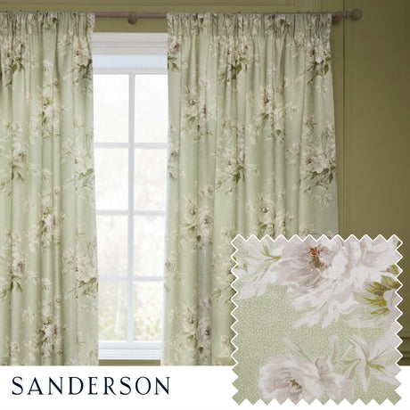 Adele Lined Sage Thermal Dimout Pencil Pleat Curtains - additional product view 1