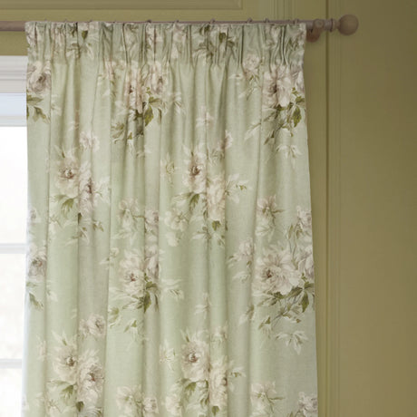 Adele Lined Sage Thermal Dimout Pencil Pleat Curtains - additional product view 2