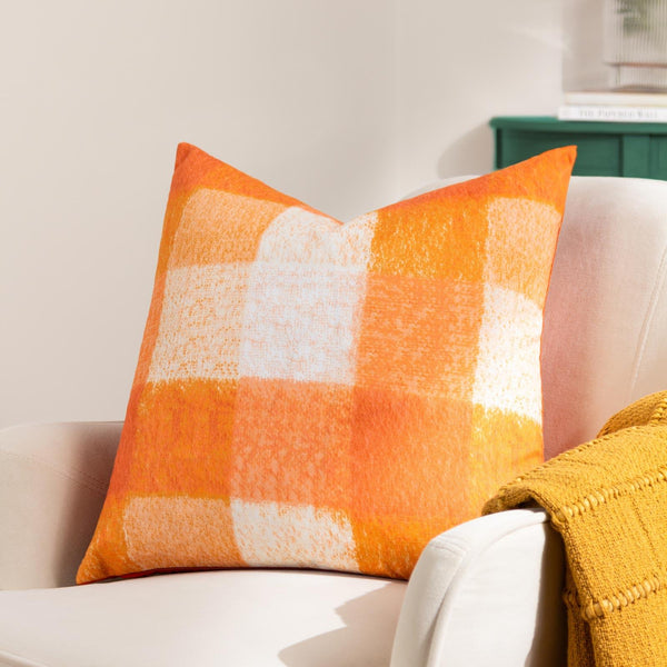 Alma Checked Cushion Cover Orange