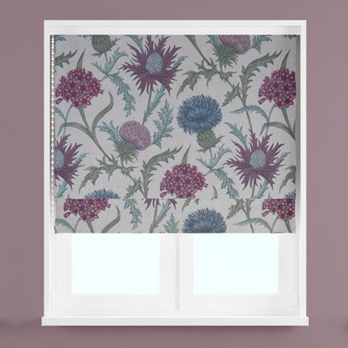 Acanthium Foxglove Made To Measure Roman Blind by Style Furnishings