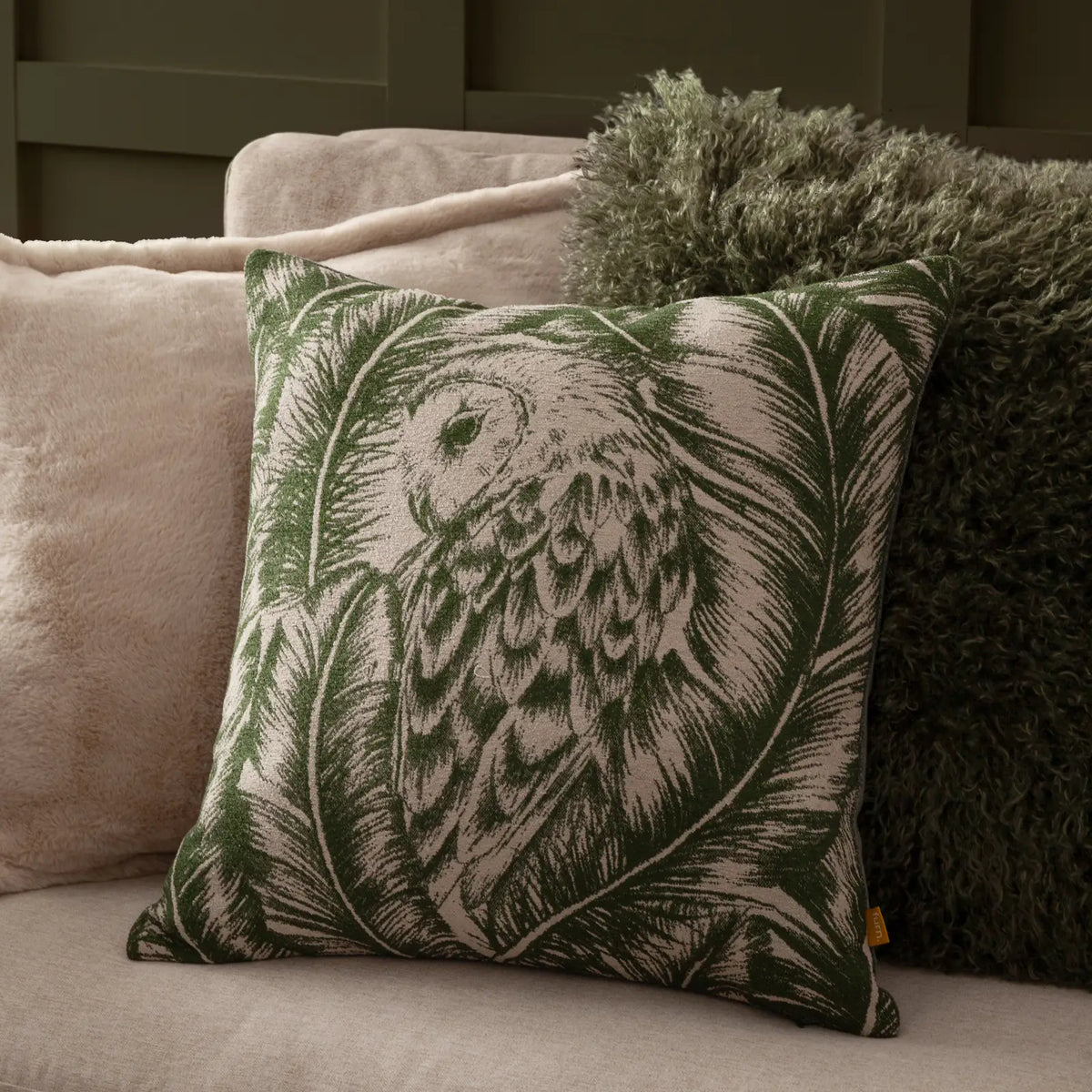 Albus Forest Green Cushion Cover or Filled Cushion 45cm x 45cm - additional product view 1