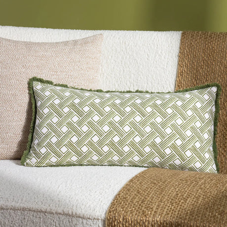 Alexa Geometric Cushion Cover Olive 30 x 60cm - image 1