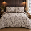 Alpine Stag Flannelette Duvet Cover Set in natural styled on a coordinated bedroom bed