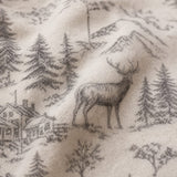 Macro close-up of the natural fabric on the Alpine Stag Flannelette Duvet Cover Set