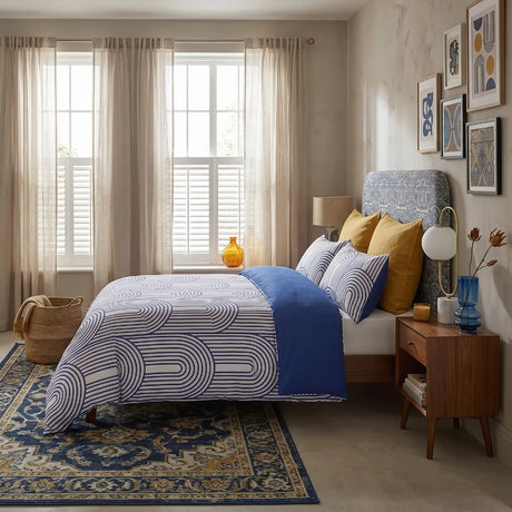 Arches Blue Duvet Cover Bedding Set