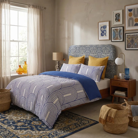 Arches Blue Duvet Cover Bedding Set