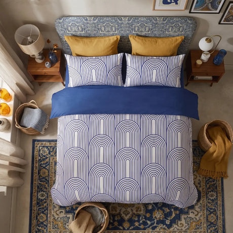 Arches Blue Duvet Cover Bedding Set